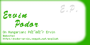 ervin podor business card